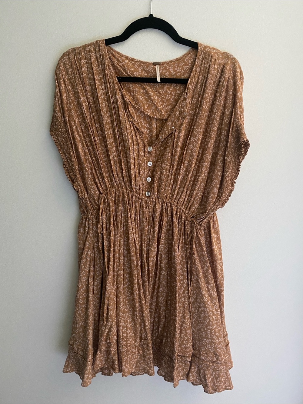 Free People Mustard Floral Mini Dress - Picture 2 of 6